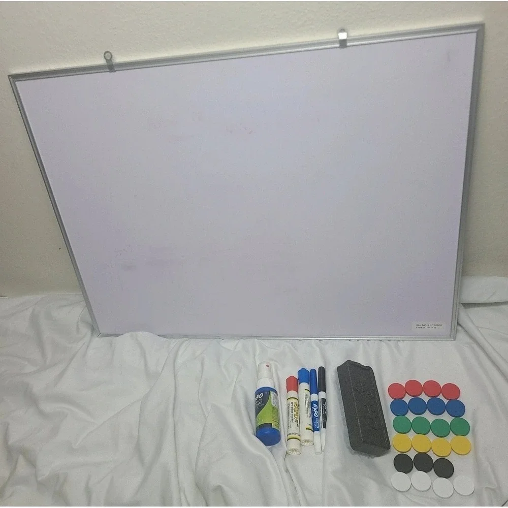 Lorell Magnetic Dry Erase Monthly Planner Board 24x18 with Expo Markers Eraser